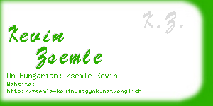 kevin zsemle business card